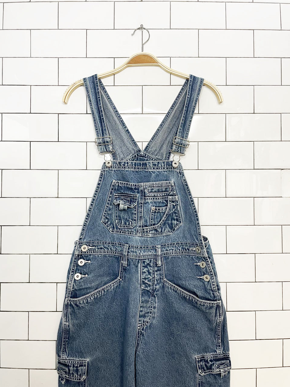 vintage 90s la blues carpenter denim overalls