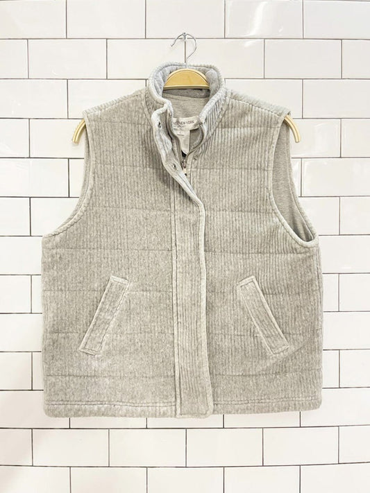 vintage 90s jones new york chunky cord velour puffer vest - good market thrift store