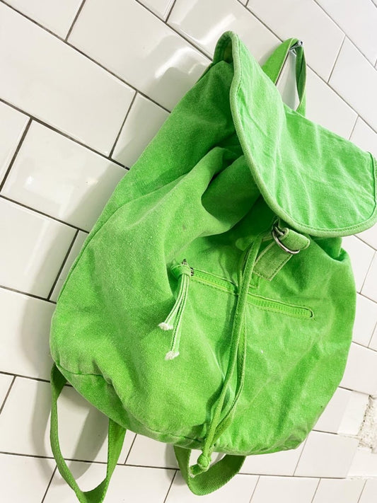arizona jeans neon green backpack - good market thrift store