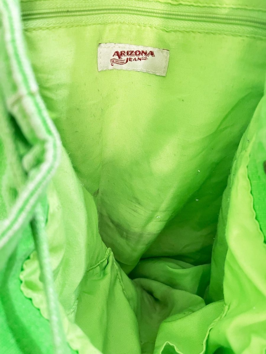arizona jeans neon green backpack - good market thrift store