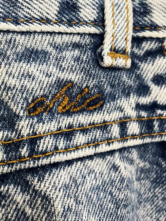 vintage 90s chic basque waist high rise acid wash jeans | made in USA