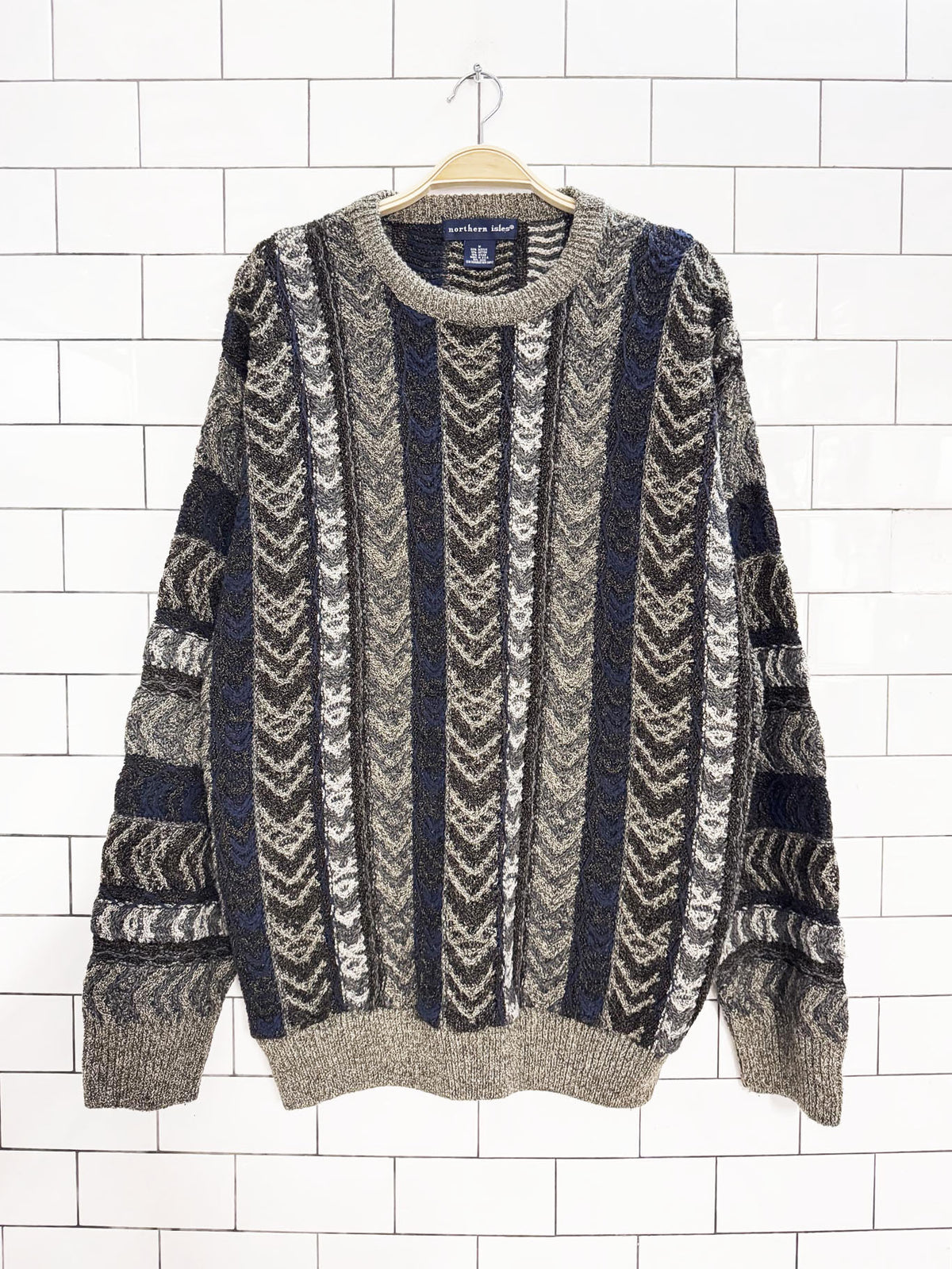 vintage northern isles 3D knit chunky sweater | made in USA