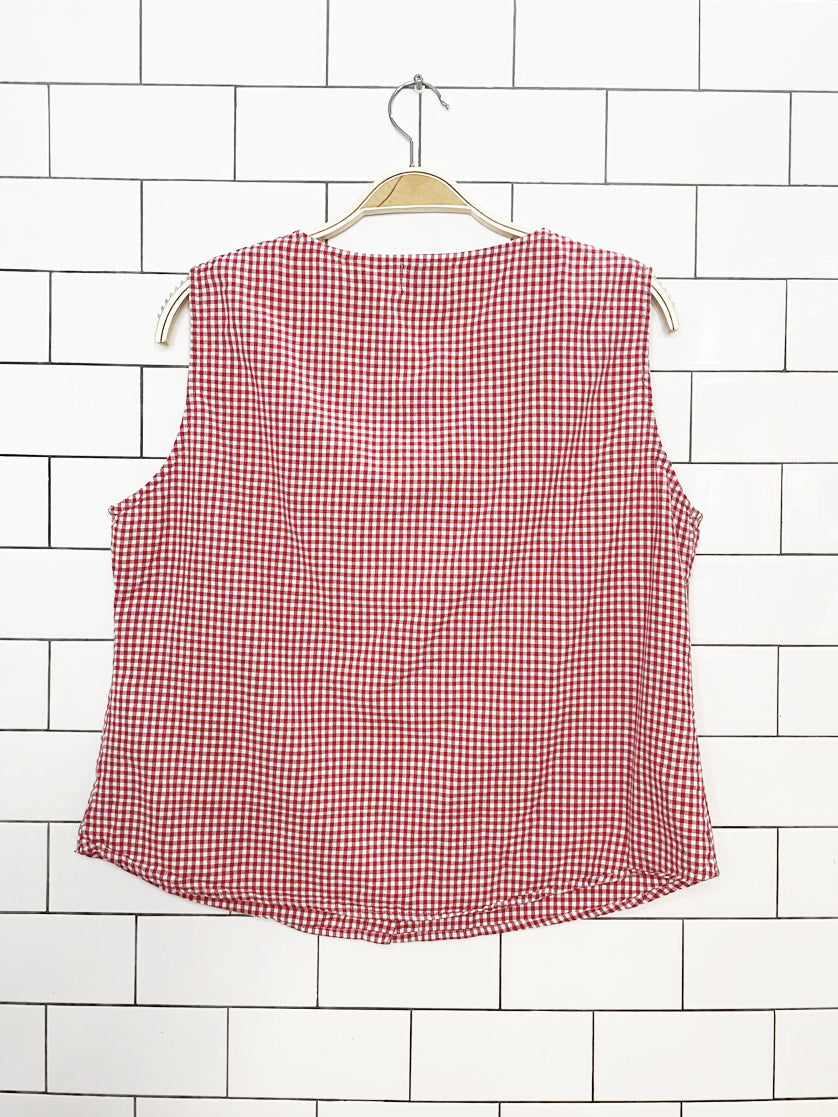 vintage 90s ash creek cowboy boot gingham sleeveless shirt