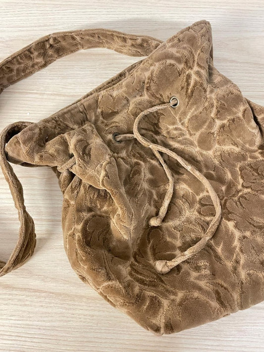 vintage 90s mena new york velour brocade bucket bag - good market thrift store