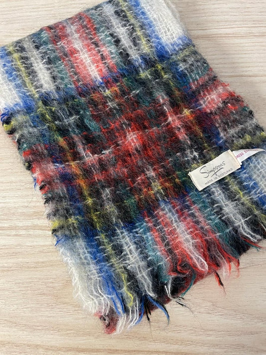vintage simpsons scotland tartan mohair scarf - good market thrift store