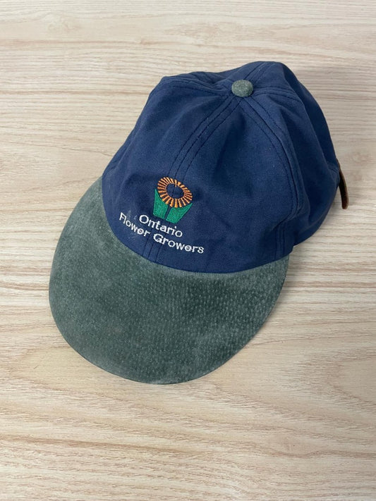 vintage 90s ontario flower growers suede brim hat - good market thrift store