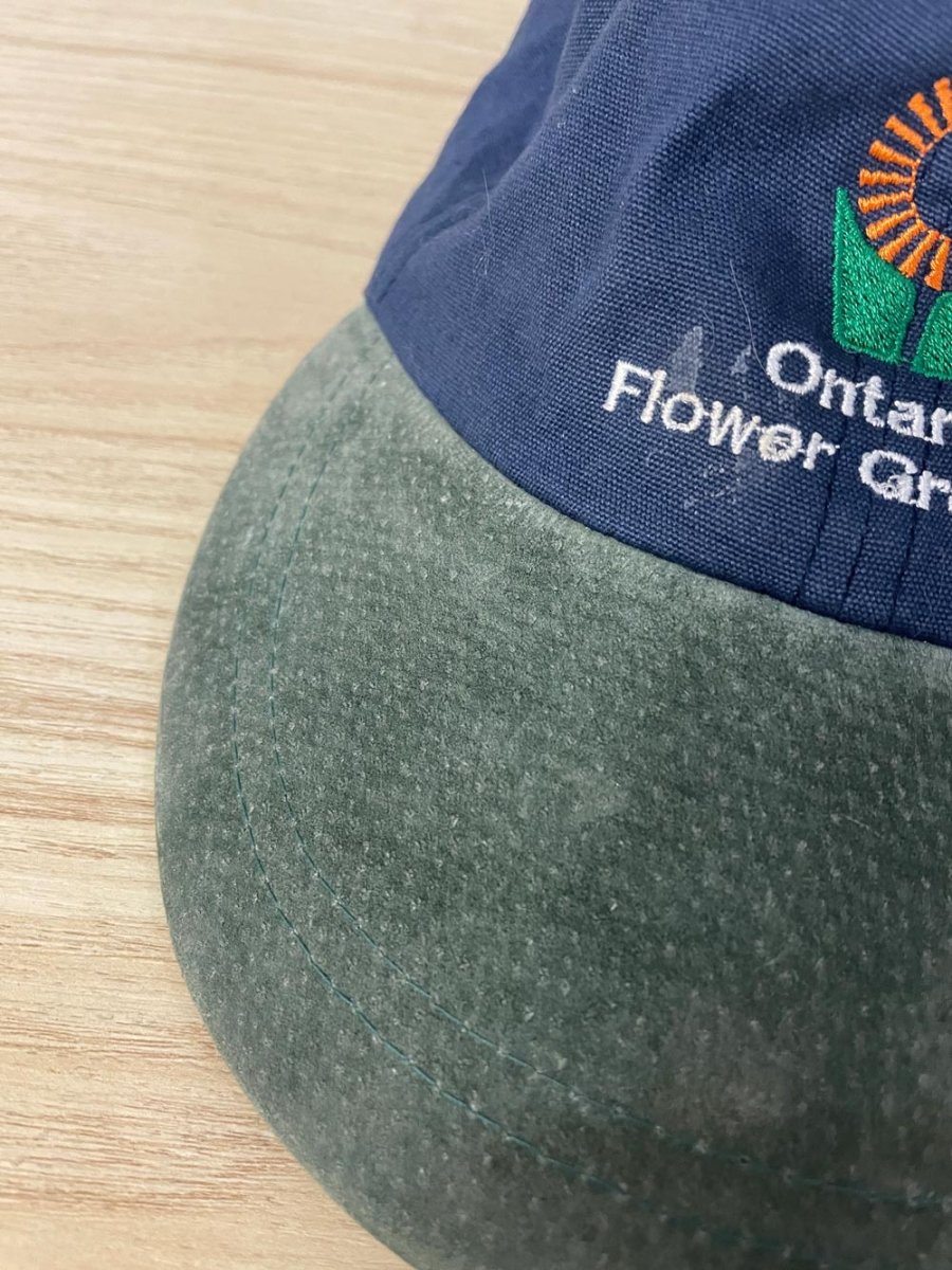 vintage 90s ontario flower growers suede brim hat - good market thrift store