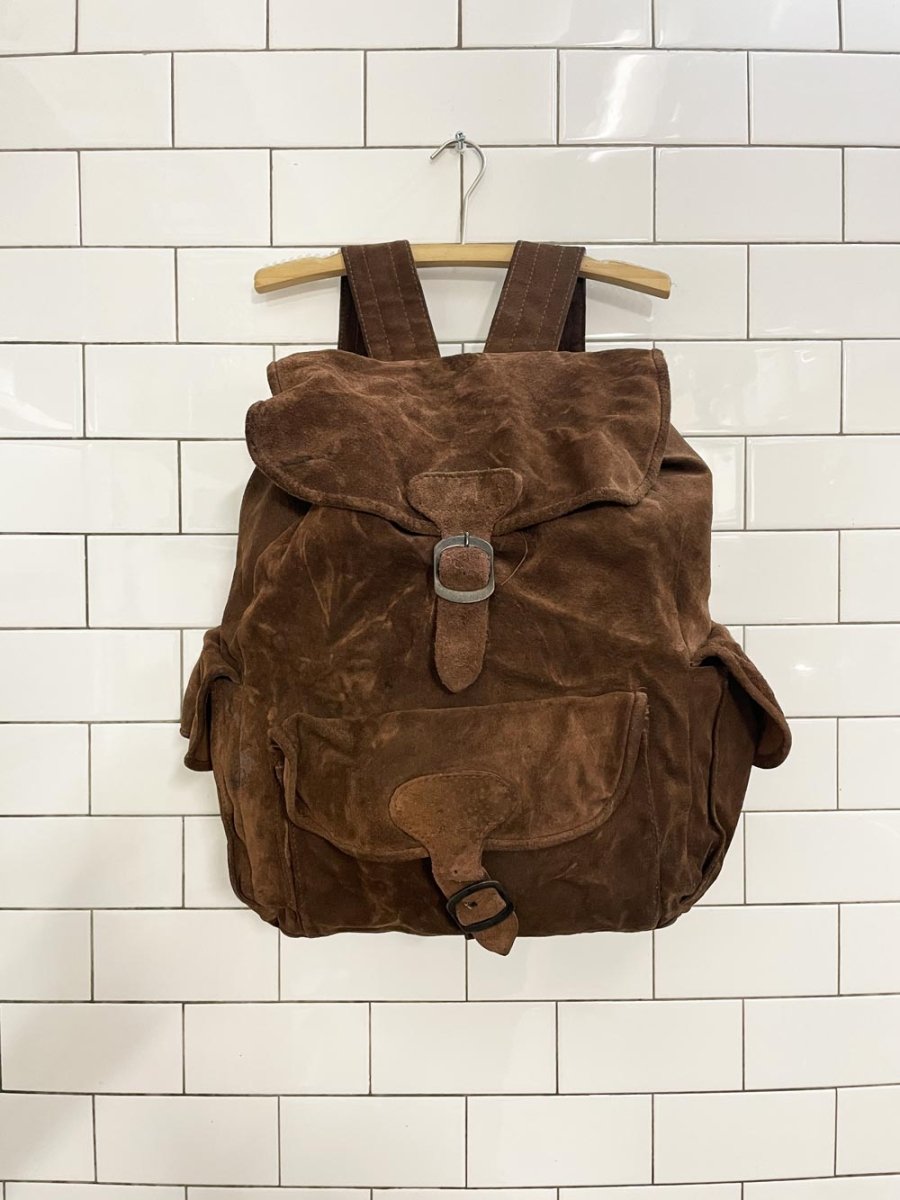 vintage 70s soft suede backpack - good market thrift store