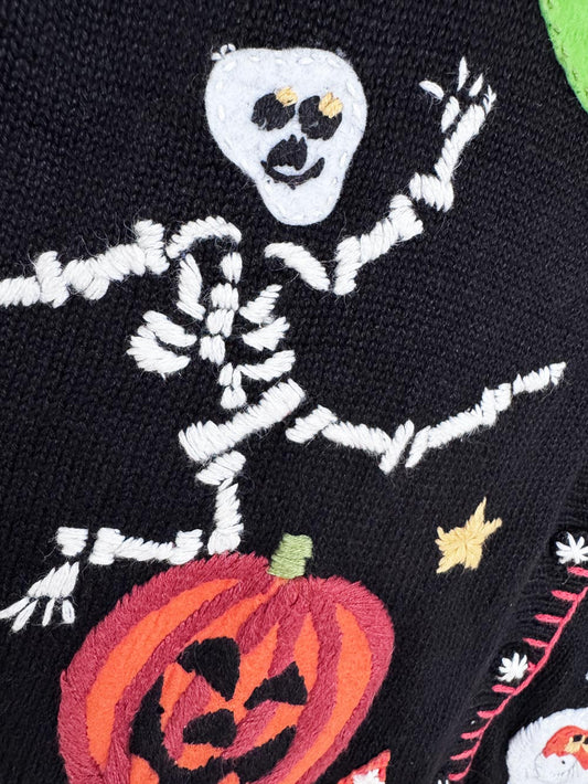 nwt vintage 00s tiara ramie-blend halloween embroidered vest