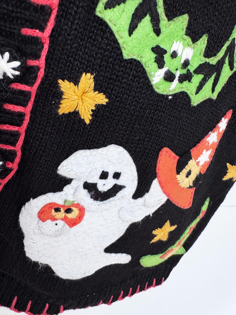 nwt vintage 00s tiara ramie-blend halloween embroidered vest