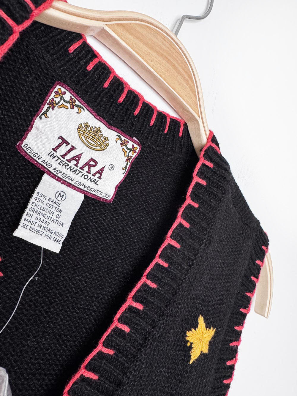 nwt vintage 00s tiara ramie-blend halloween embroidered vest