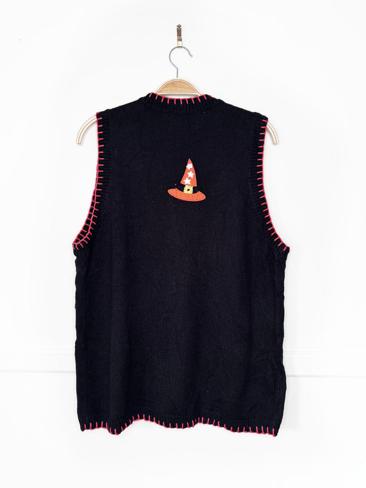 nwt vintage 00s tiara ramie-blend halloween embroidered vest