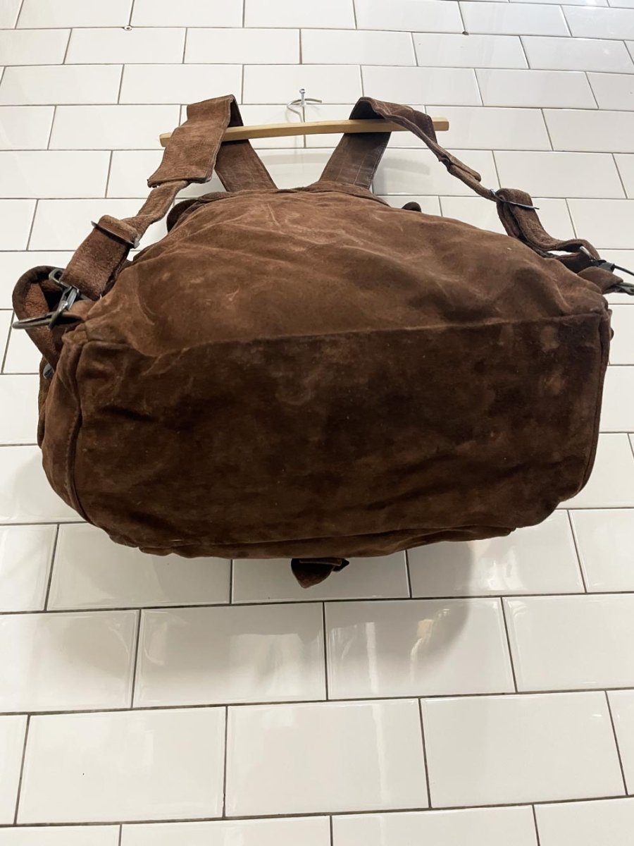 vintage 70s soft suede backpack - good market thrift store