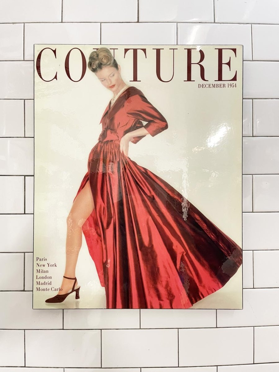 couture magazine cover 1954 glossy mounted picture - good market thrift store