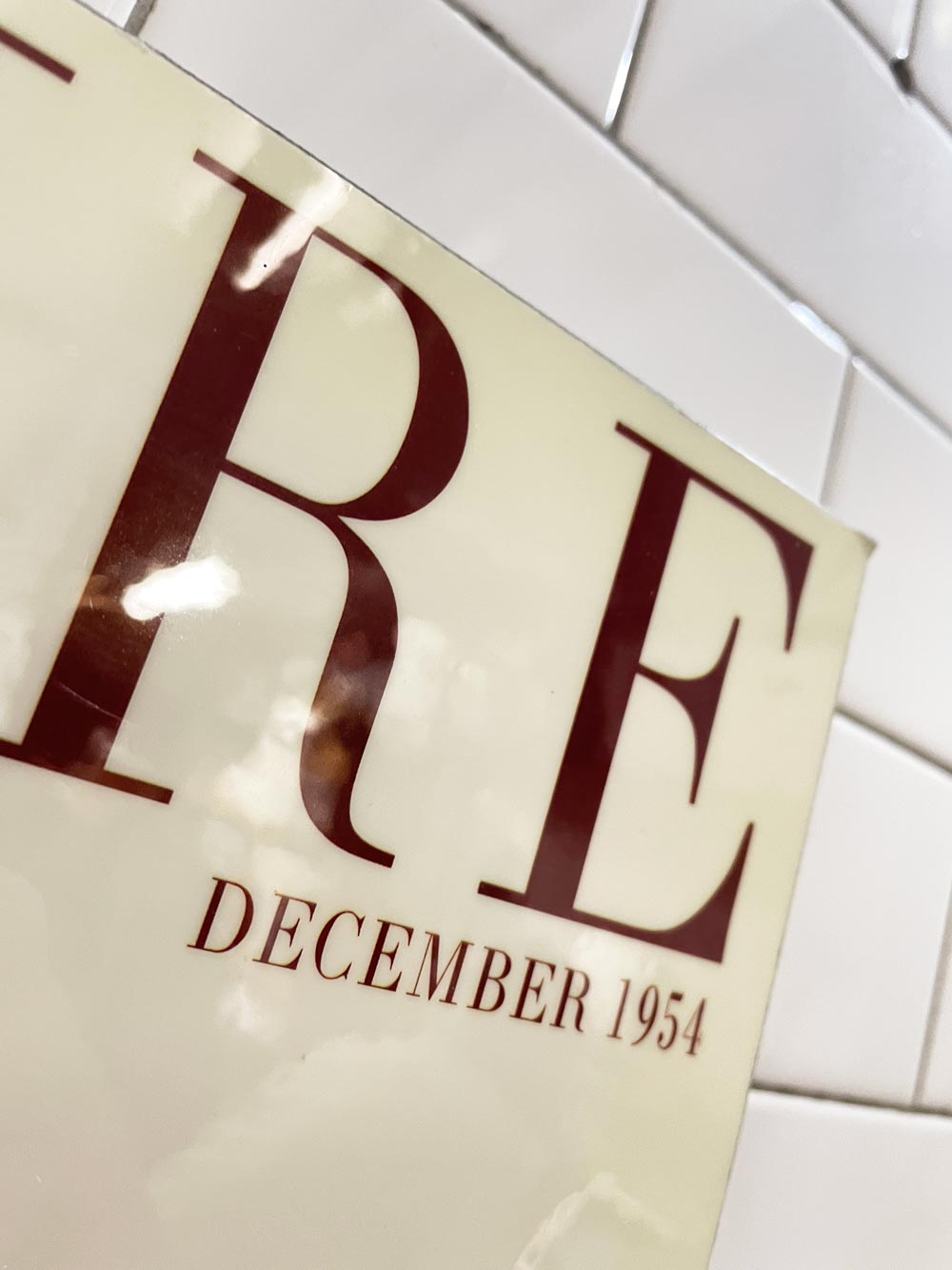 couture magazine cover 1954 glossy mounted picture - good market thrift store