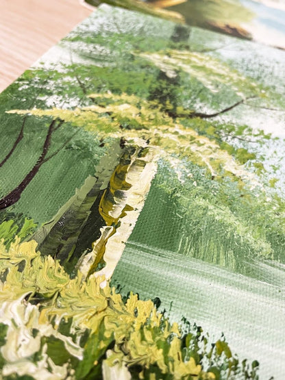 x2 vintage hardtail handmade nature scene paintings - good market thrift store