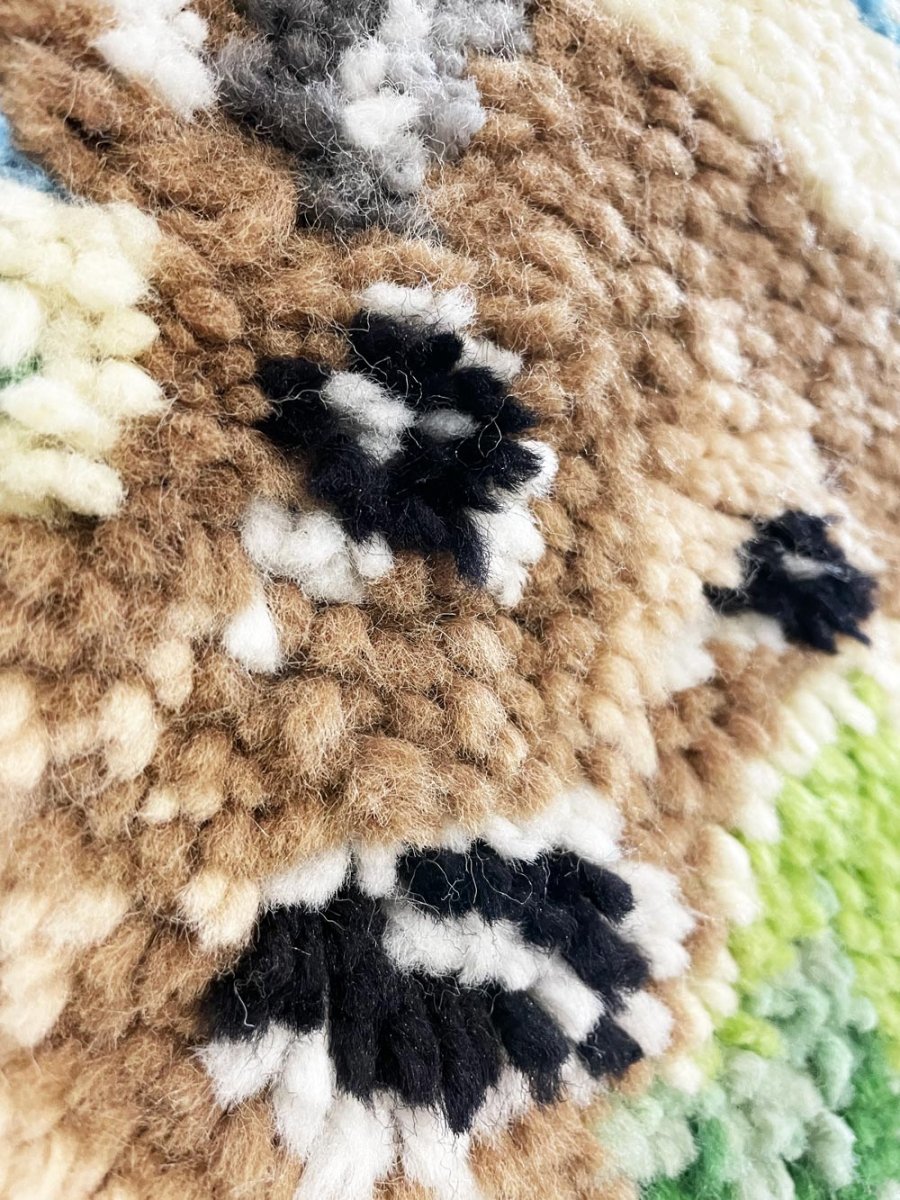 vintage latch hook deer wall hanging - good market thrift store