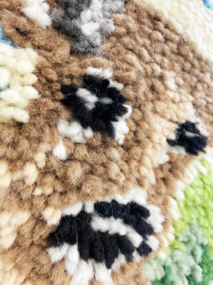 vintage latch hook deer wall hanging - good market thrift store