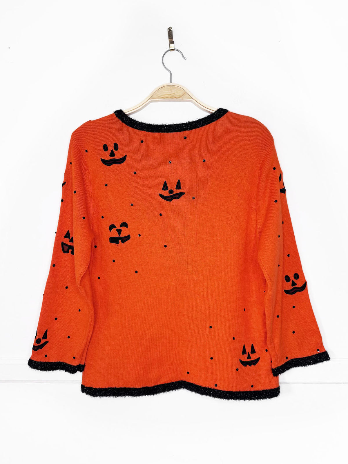 vintage 00s marisa christina ramie-blend pumpkin knit cardigan | fuzzy trim