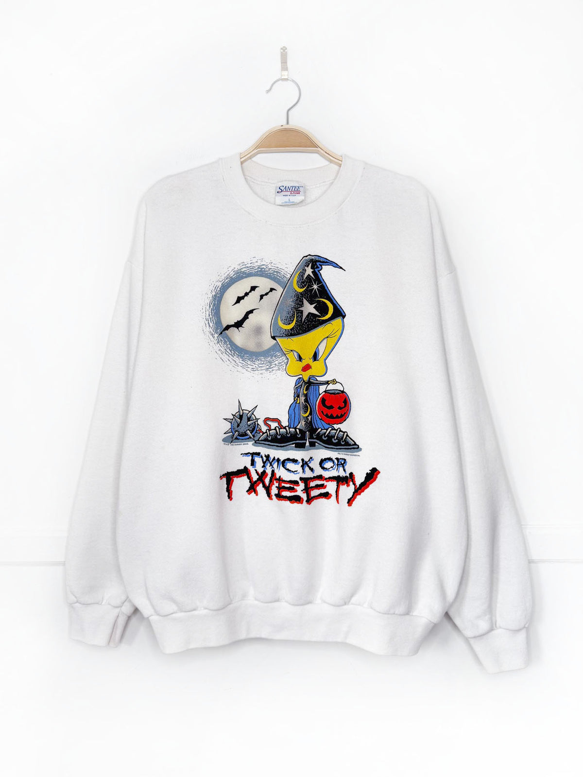 vintage 90s tweety bird halloween graphic sweatshirt | made in USA | santee