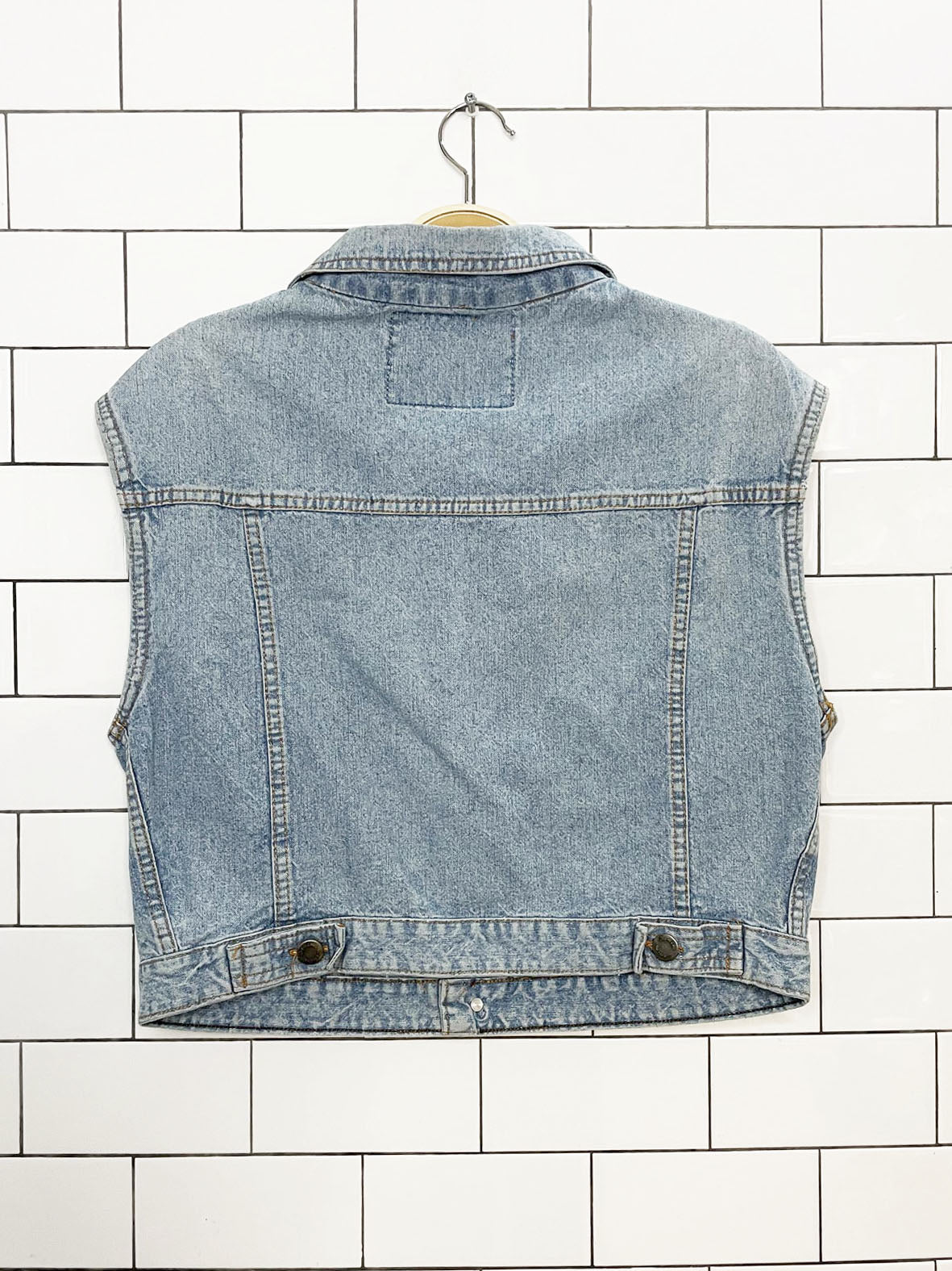 vintage comfort outfitters boxy crop denim vest top