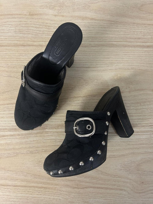 y2k coach willow signature canvas studded clogs - good market thrift store