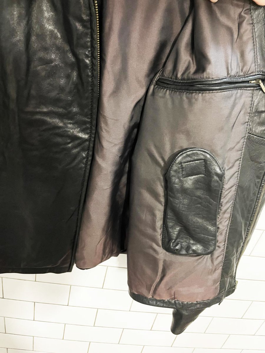 vintage 00s baracuta butter leather minimal zip jacket - good market thrift store