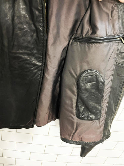 vintage 00s baracuta butter leather minimal zip jacket - good market thrift store