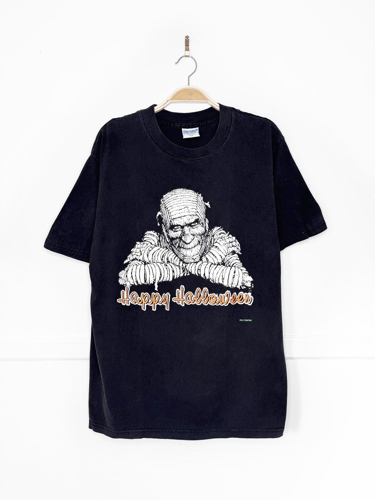 vintage 90s glow-in-the-dark happy halloween mummy tee | made in USA