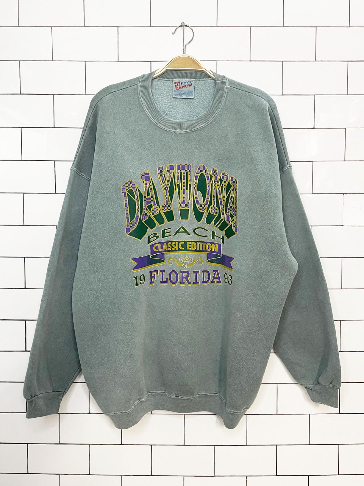 vintage 90s hanes daytona beach florida sweatshirt | made in usa