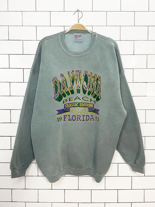 vintage 90s hanes daytona beach florida sweatshirt | made in usa