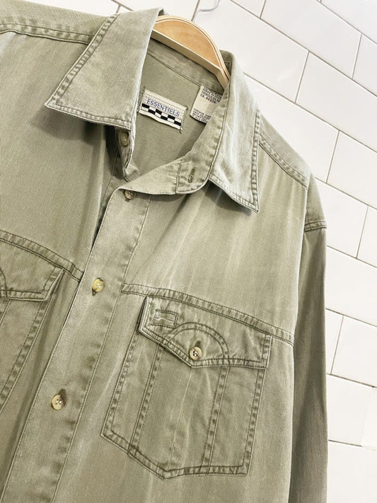 vintage 90s essentiels cotton shirt | made in India - good market thrift store