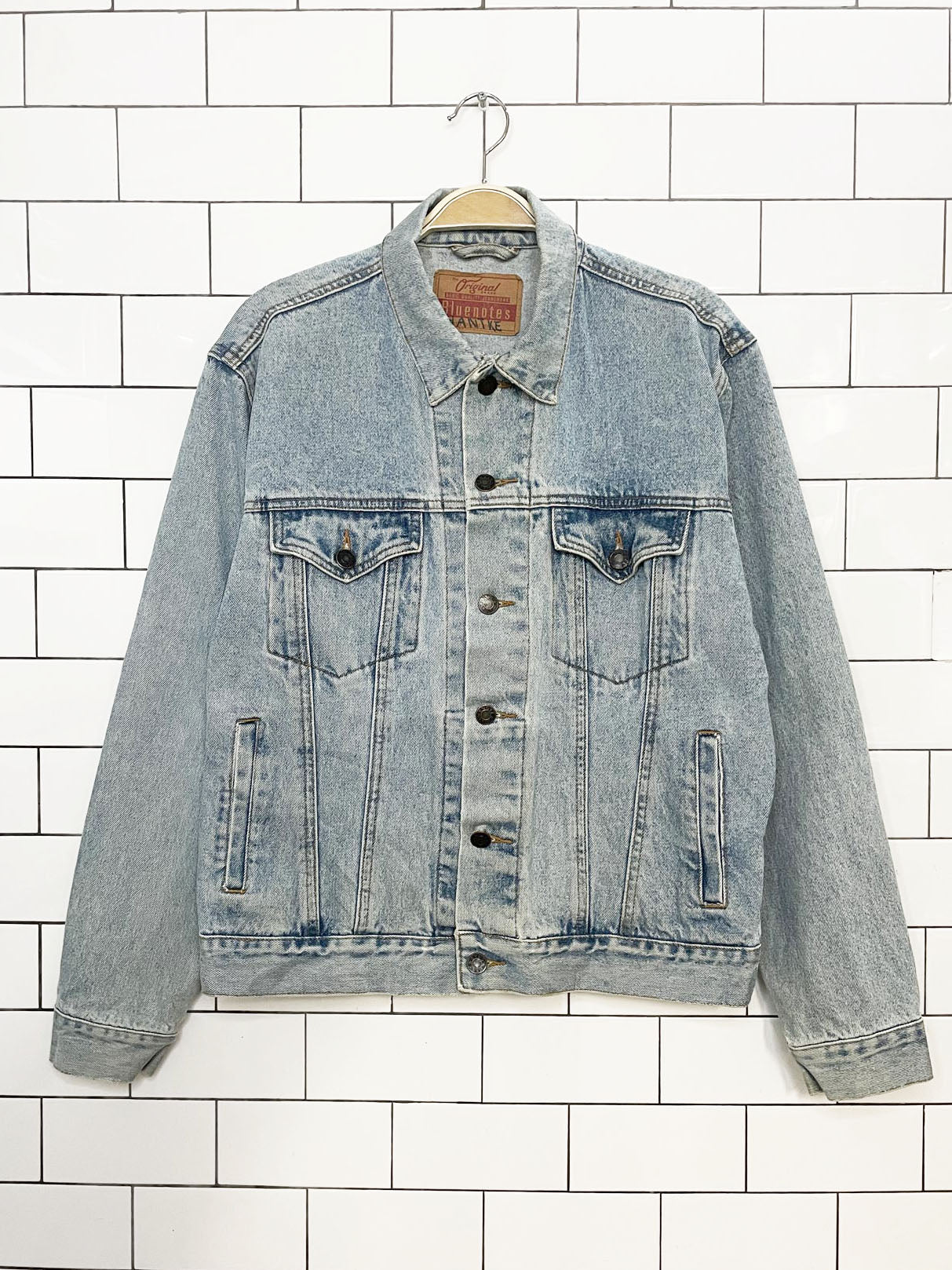 vintage 90s bluenotes original denim trucker jacket