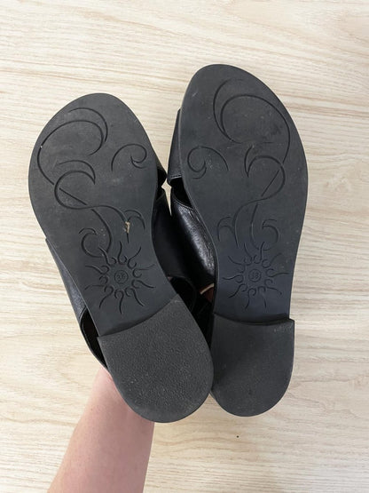 myo leather criss - cross sandals - good market thrift store