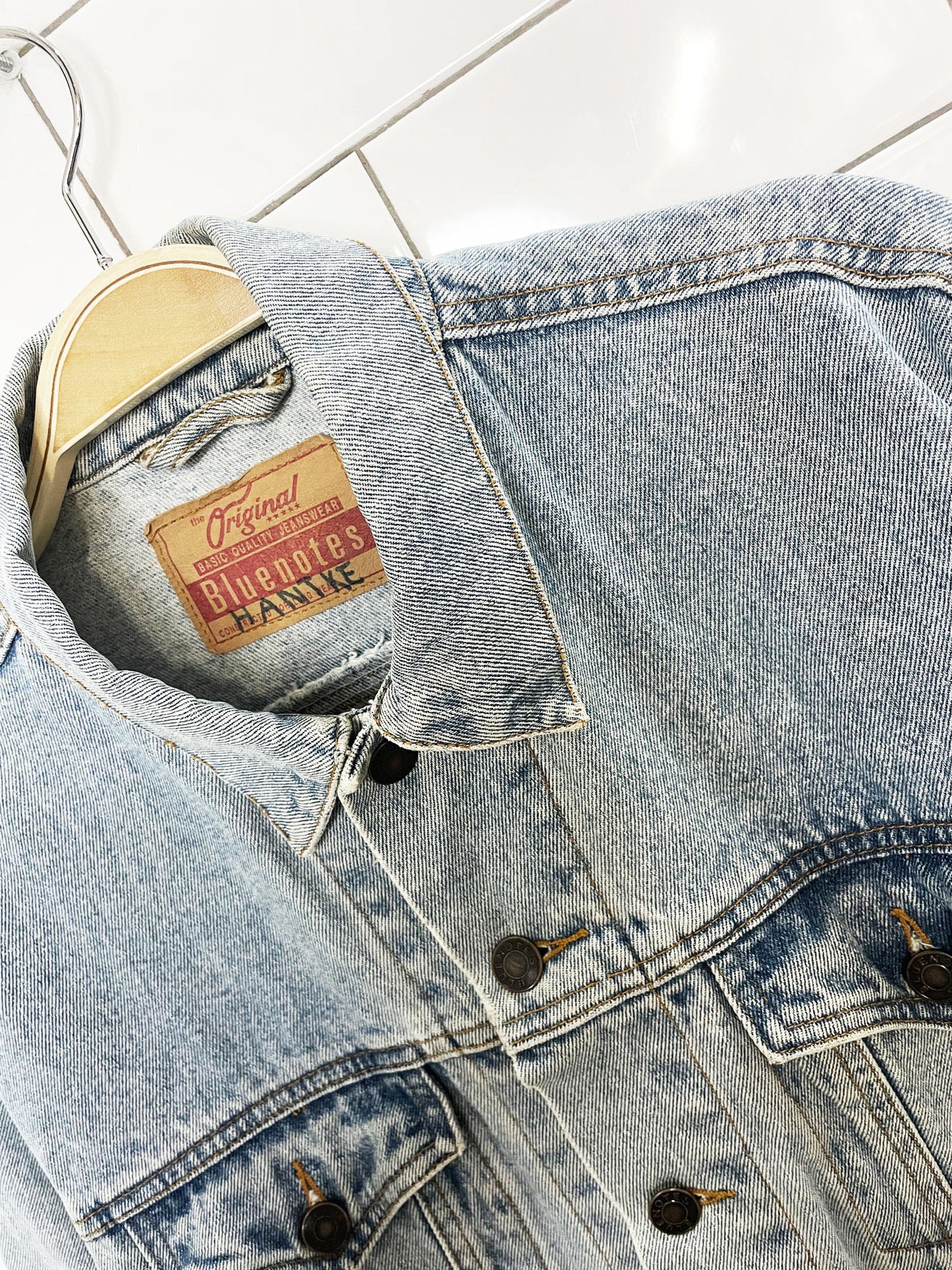 vintage 90s bluenotes original denim trucker jacket