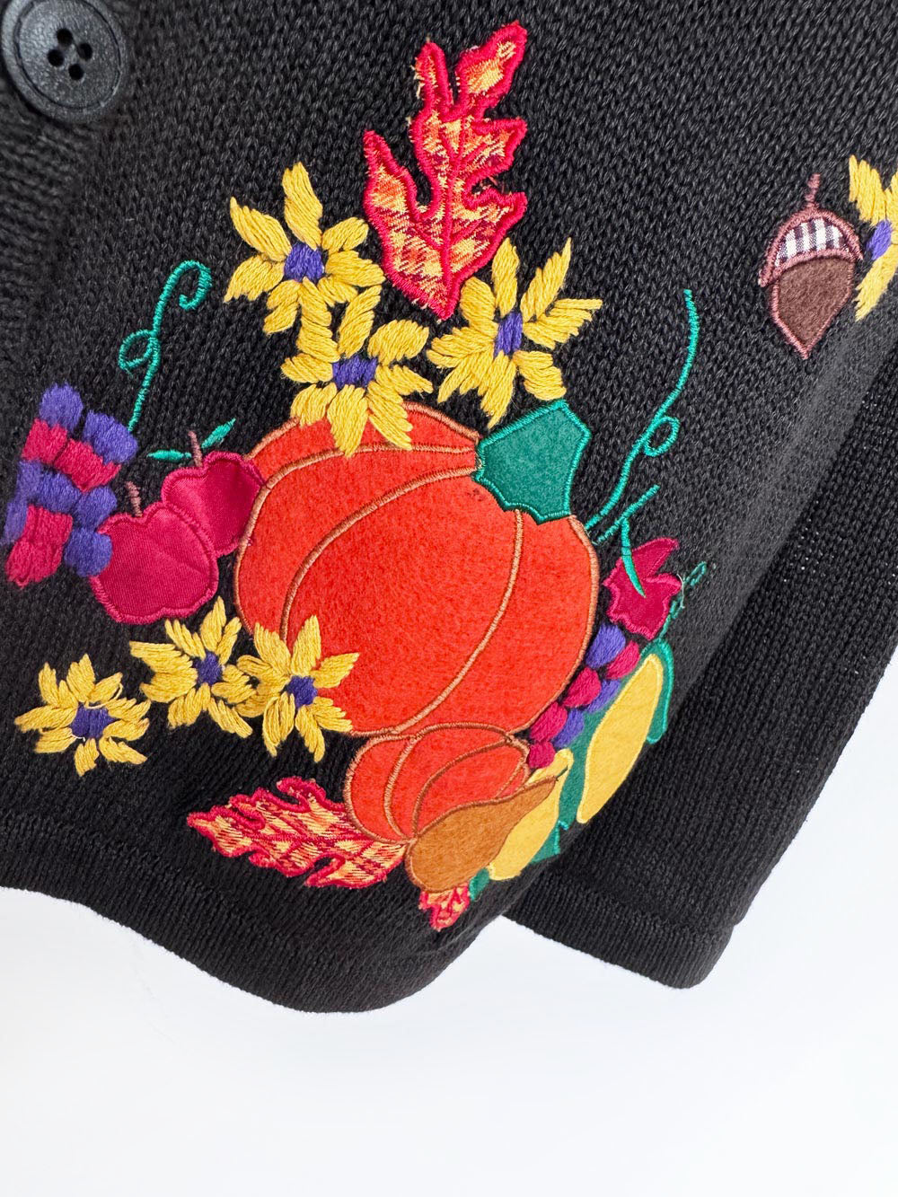 vintage 00s in resource ramie-blend pumpkins knit cardigan | halloween
