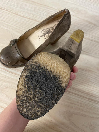 fly girl london tassel leather heeled loafer - good market thrift store