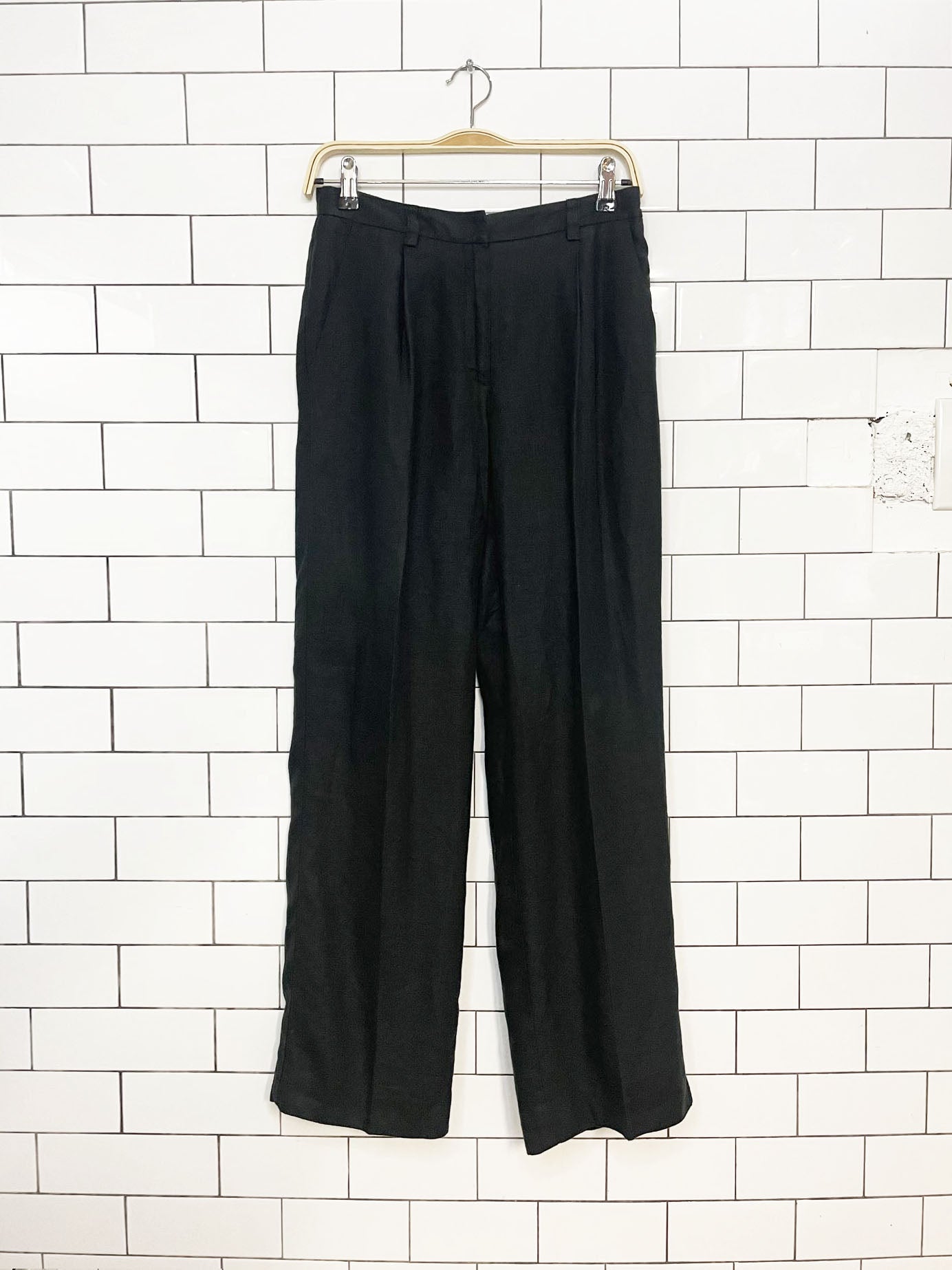 vintage 00s liz claiborne 100% linen pleated pants | lizsport