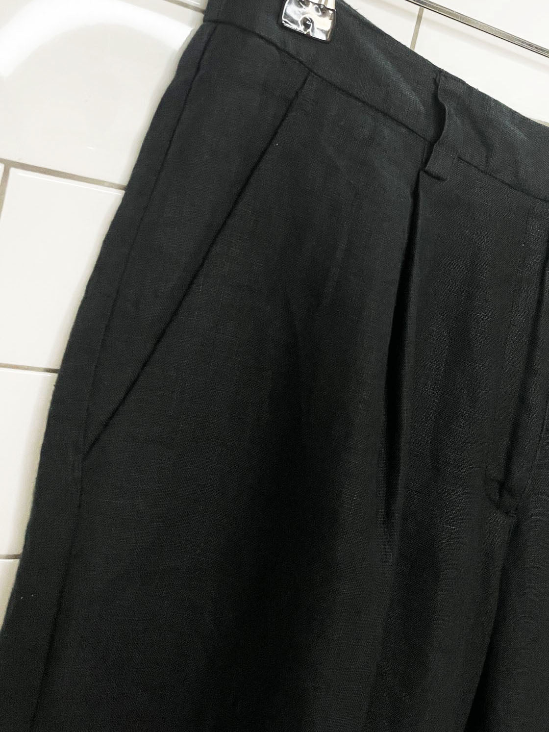 vintage 00s liz claiborne 100% linen pleated pants | lizsport