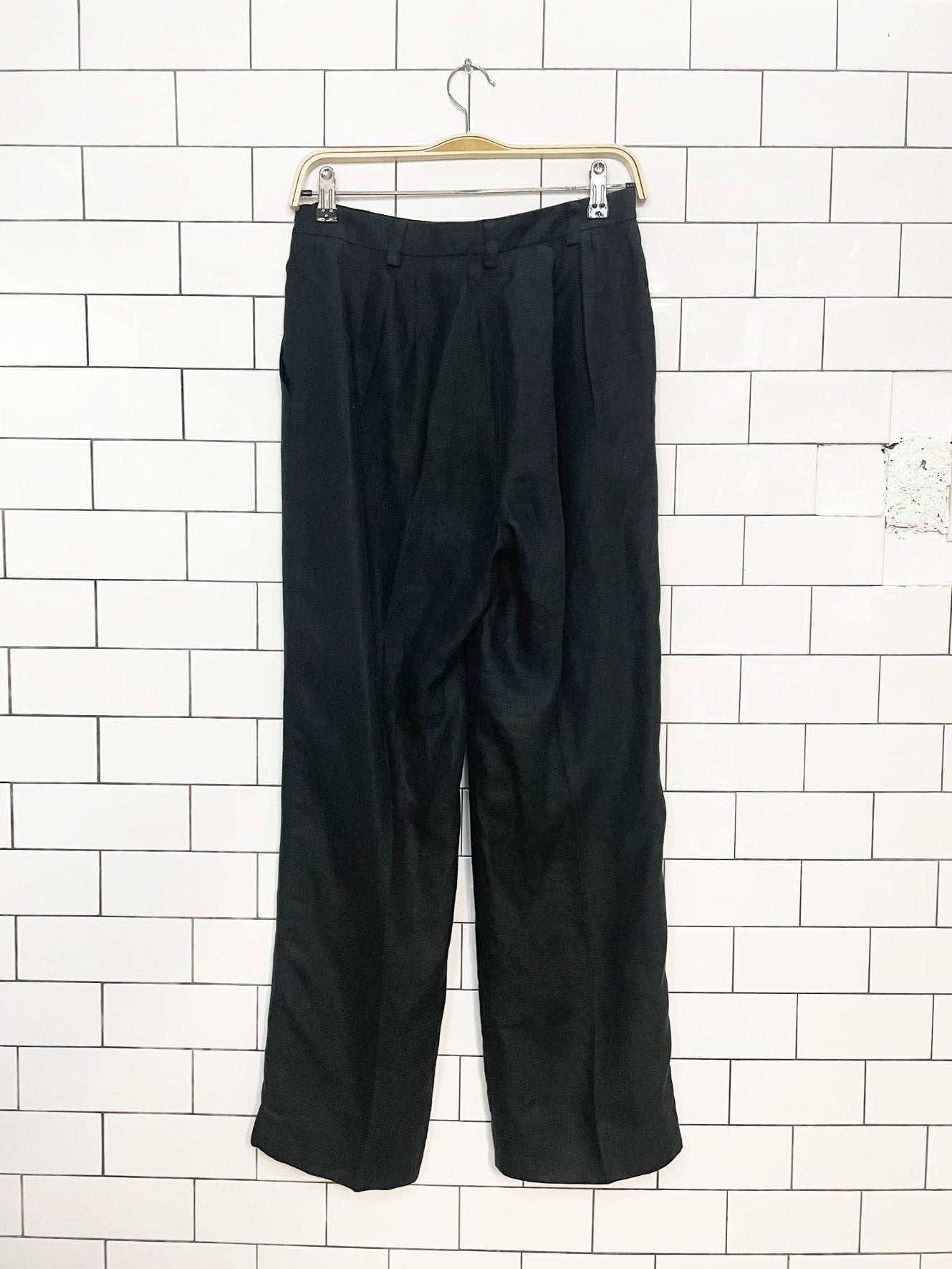 vintage 00s liz claiborne 100% linen pleated pants | lizsport