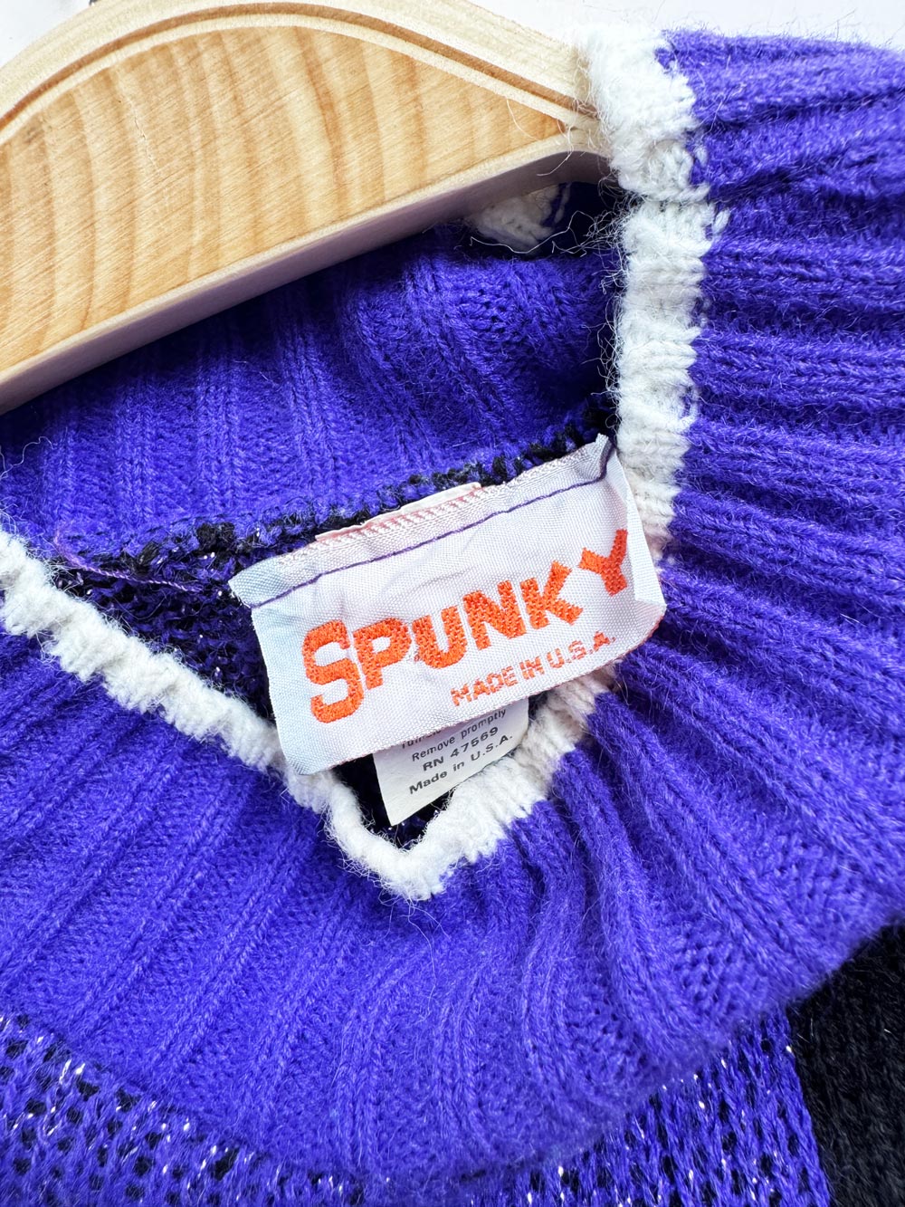 vintage 90s spunky black cat glitter knit sweater | made in USA