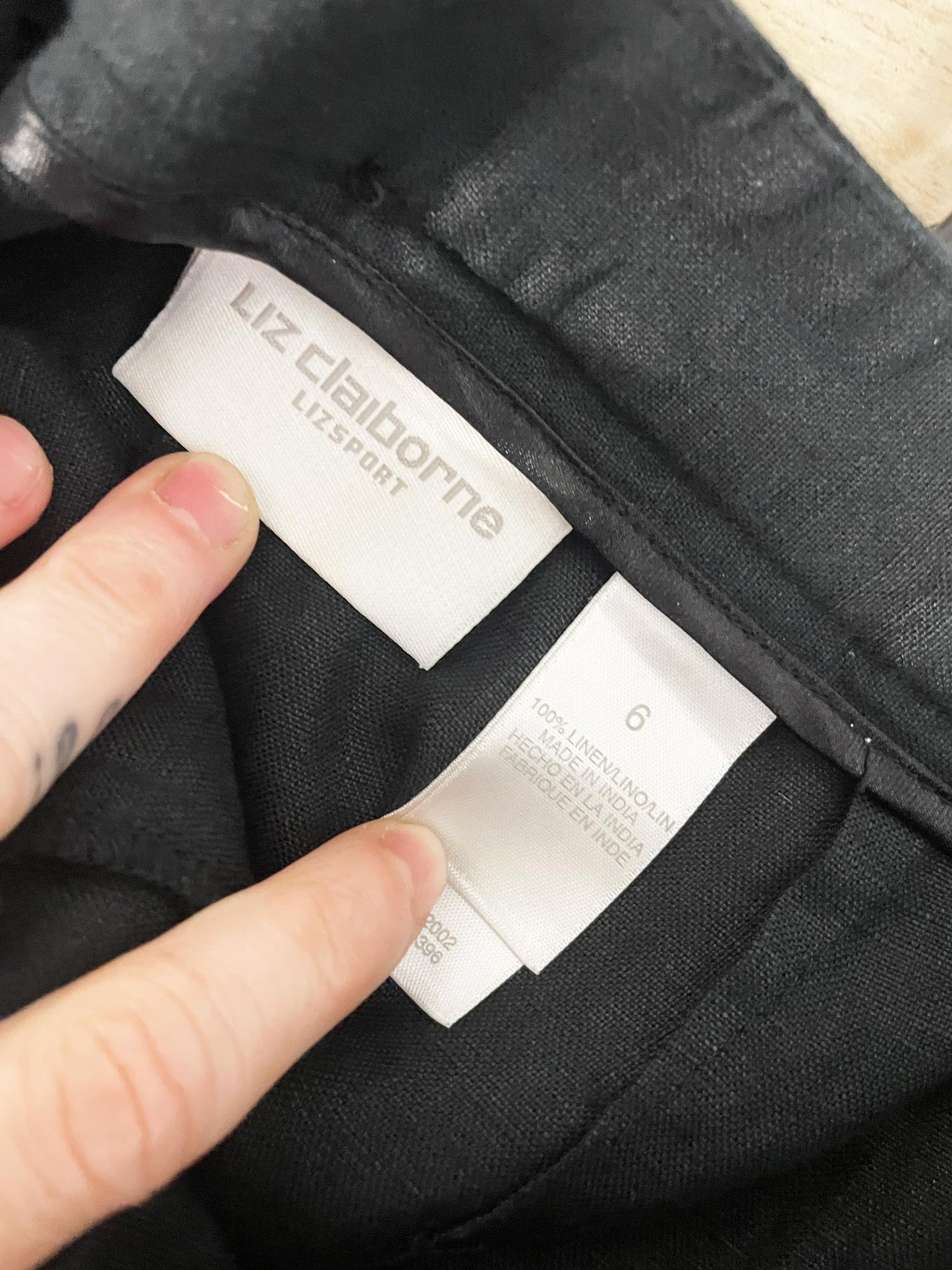 vintage 00s liz claiborne 100% linen pleated pants | lizsport