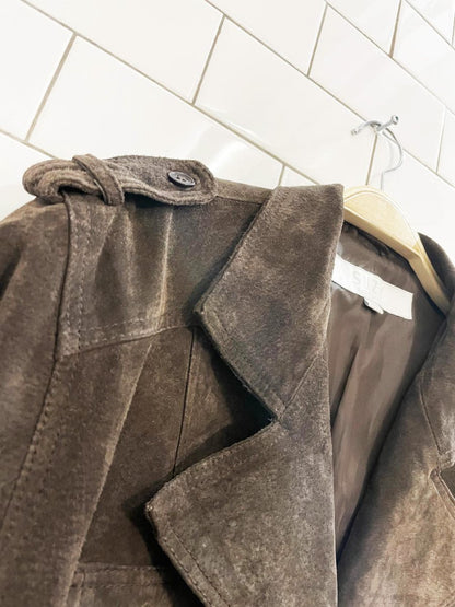 y2k suzy shier suede belted utility leather jacket - good market thrift store