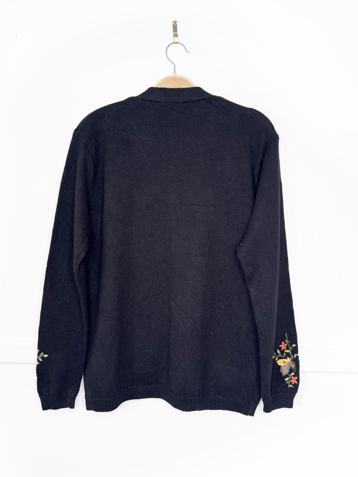 vintage ramie-blend embroidered pumpkins knit cardigan | halloween