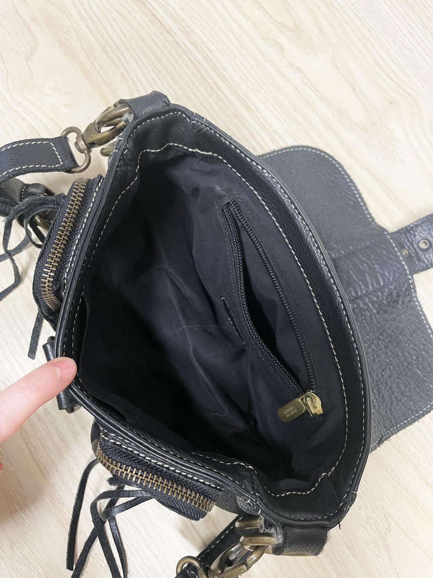 y2k roots emily soho pebbled leather buckle shoulder bag