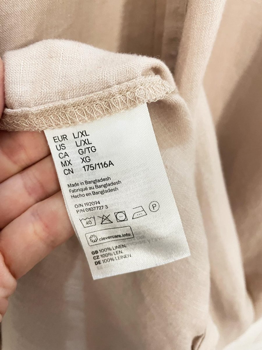 h&m home stone washed 100% linen robe with velvet tie - good market thrift store