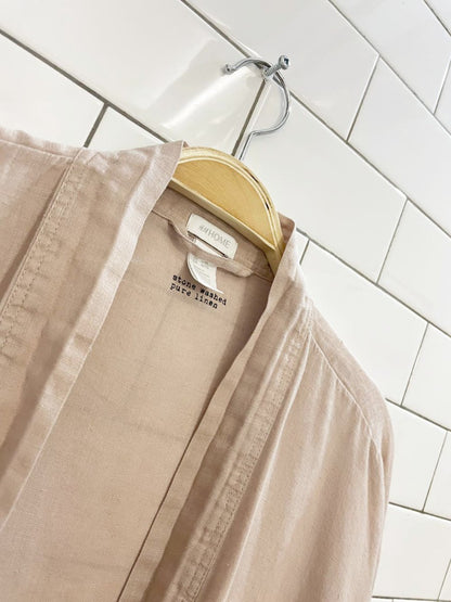 h&m home stone washed 100% linen robe with velvet tie - good market thrift store