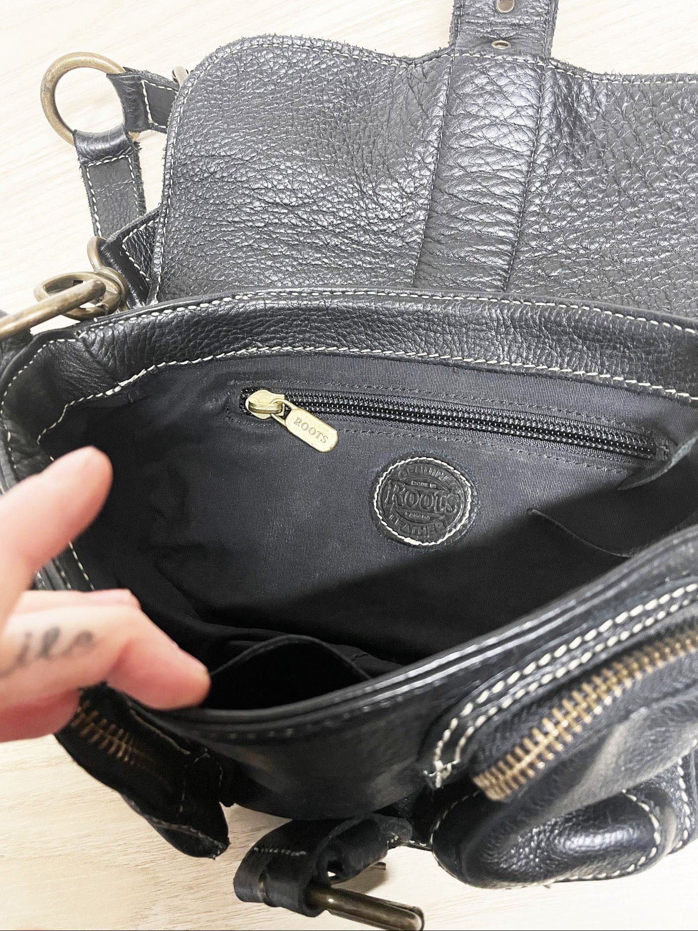 y2k roots emily soho pebbled leather buckle shoulder bag