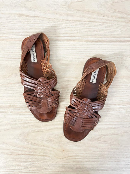 steve madden boho woven leather huarache sandal - good market thrift store