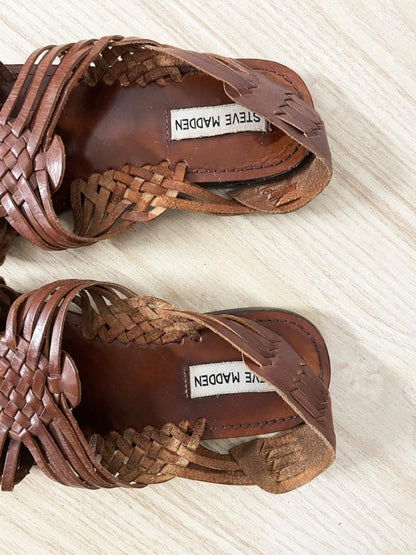 steve madden boho woven leather huarache sandal - good market thrift store
